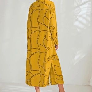 All over print Mustard Shirt Dress